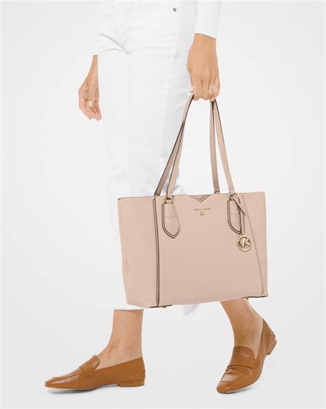 Mae Medium Pebbled Leather Tote Bag 